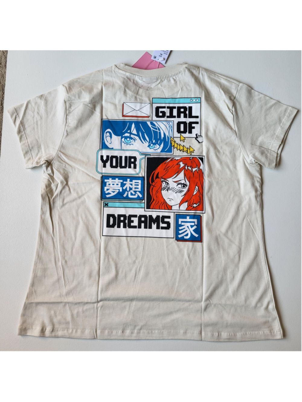 Women's Skinnydip London Only In Dreams Anime Graphic T-Shirt–Beige–Size XL-NWT - Picture 3 of 10